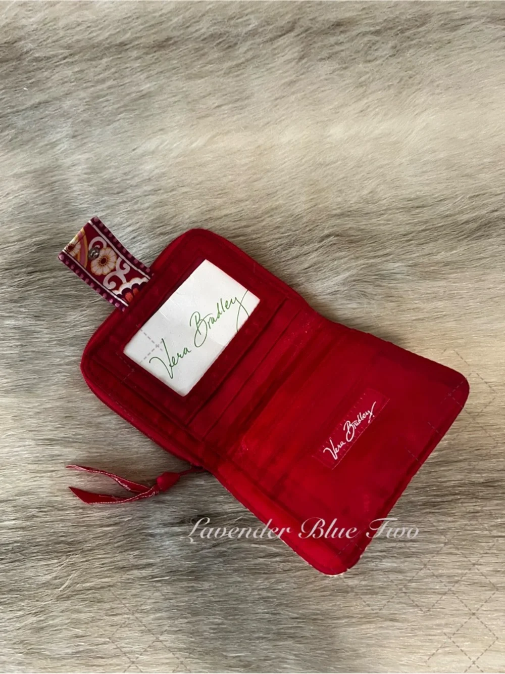 Vintage VERA BRADEY Raspberry Fizz Mini Zip Wallet Orange Red Y2K Floral Snap - Picture 8 of 12